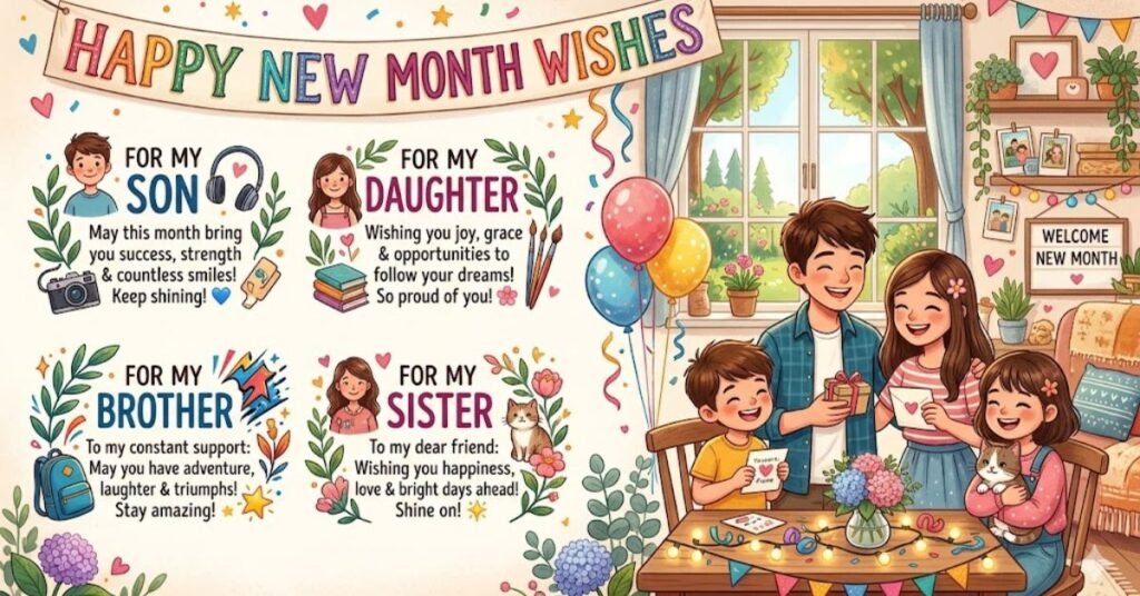 New Month Wishes for Son, Daughter, Brother & Sister
