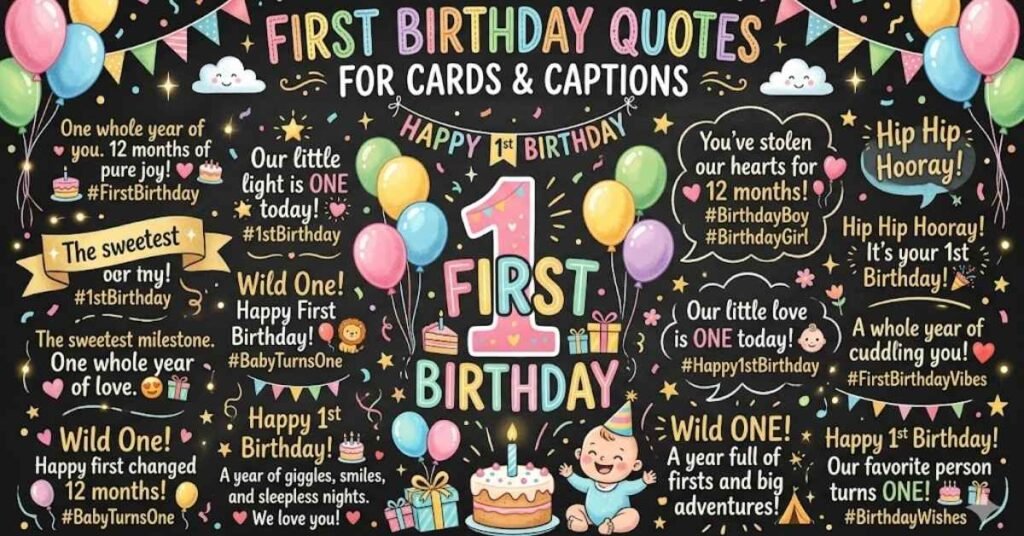 First Birthday Quotes for Cards and Captions
