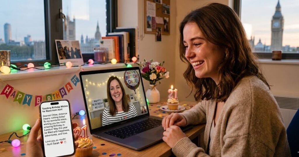 Long Distance Touching Birthday Wishes for Niece from Aunt
