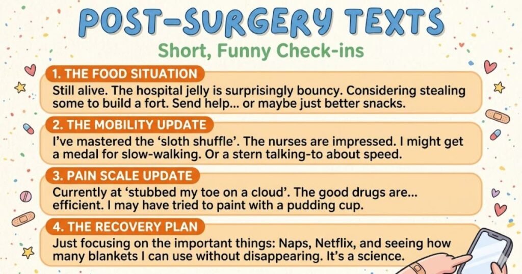 Short Funny Texts for Post Surgery Check In