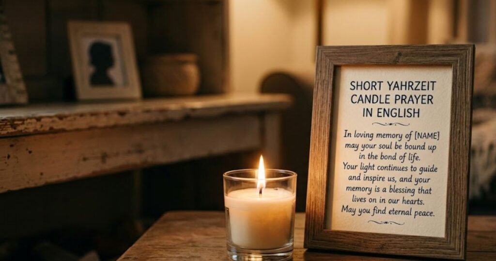 Short Yahrzeit Candle Prayer in English